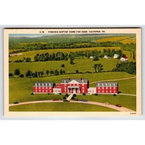 Baptist Home For Aged Building Culpeper Virginia Postcard Linen VA Unposted